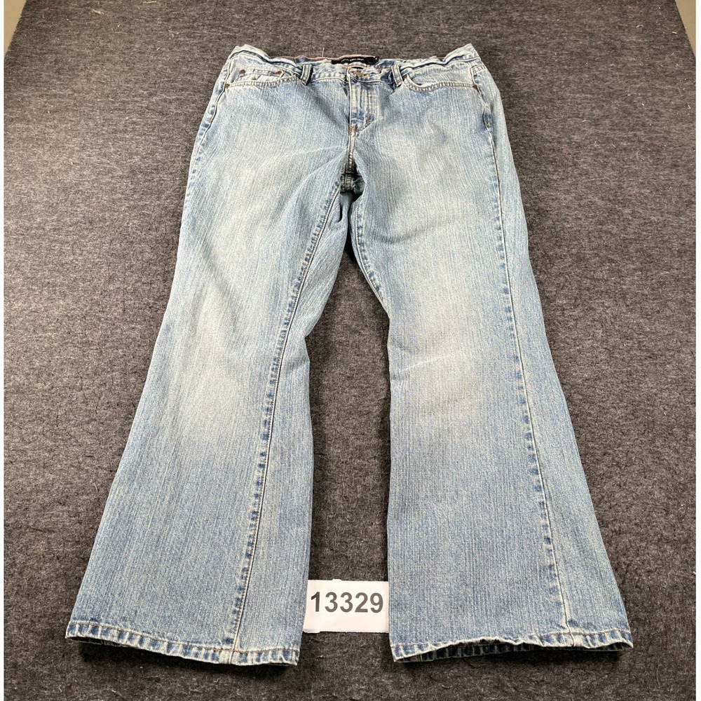 Calvin Klein Flared Leg Jeans Womens 14 Blue Denim Cotton Light Wash Streetwear